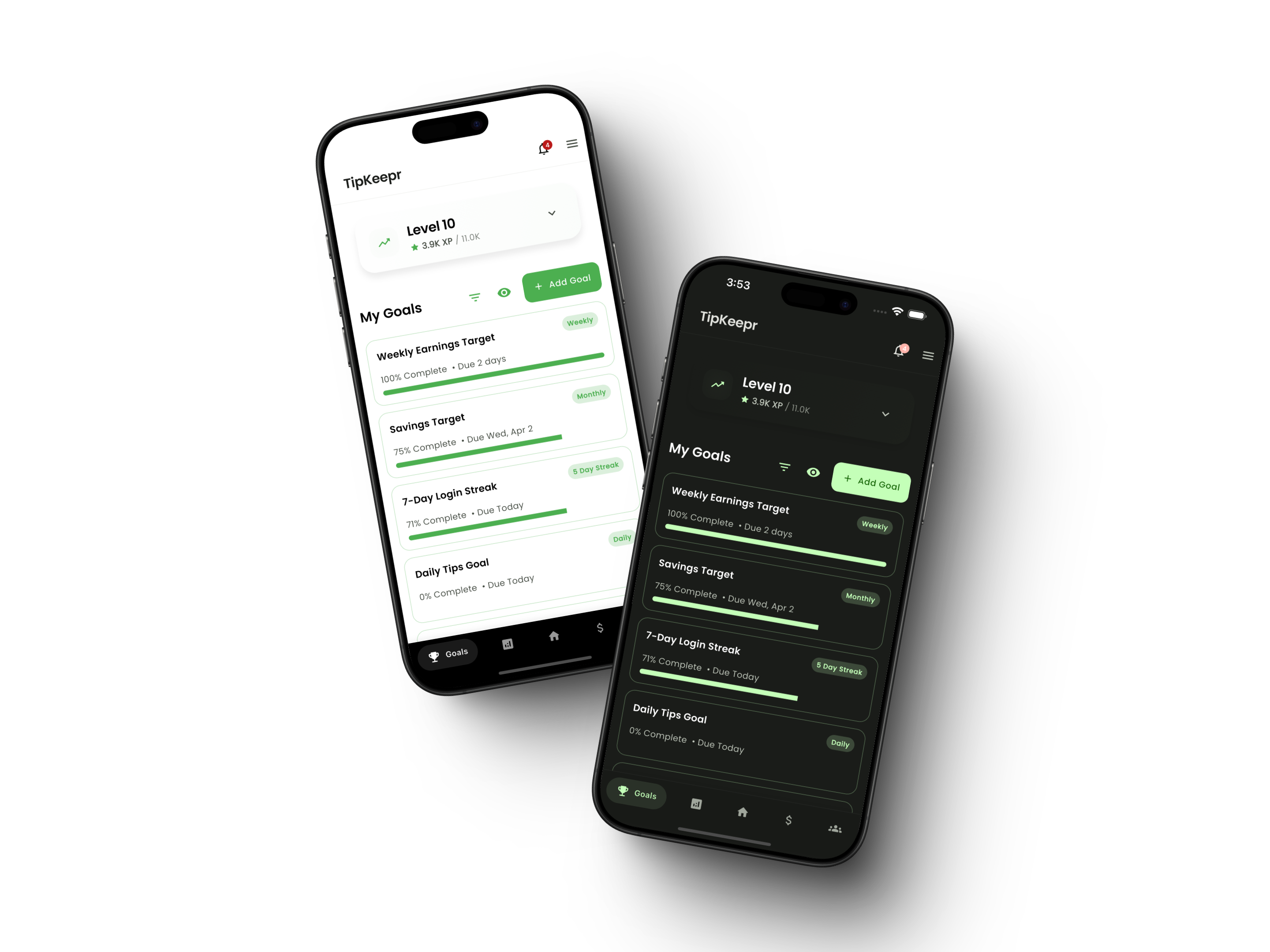 TipKeepr Goals Feature